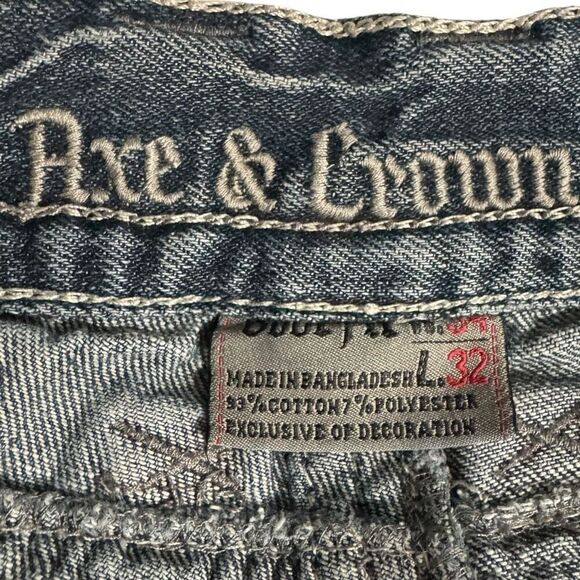 Axe & Crown Men's Slim Bootcut Jeans Size 34x32 Distressed Denim - Picture 7 of 8